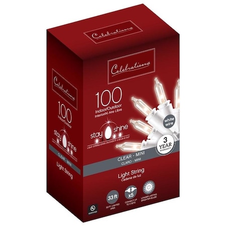 Celebrations Celebrations Incandescent Mini Clear/Warm White 100 ct String Christmas Lights 33 ft. 44792-71